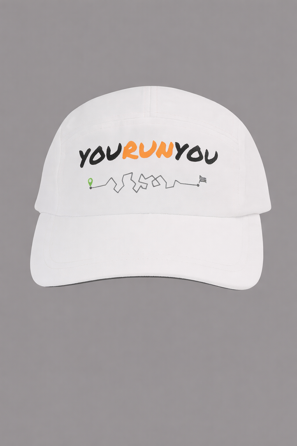YOURUNYOU White “Point to Point” Otto 5-Panel Run Hat